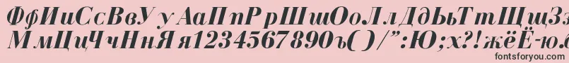 CyrillicBoldItalic Font – Black Fonts on Pink Background