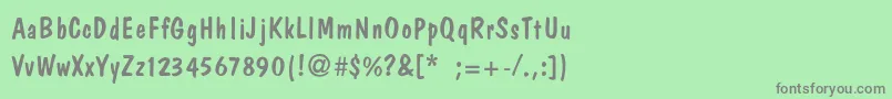 フォントDomcasualThin – 緑の背景に灰色の文字