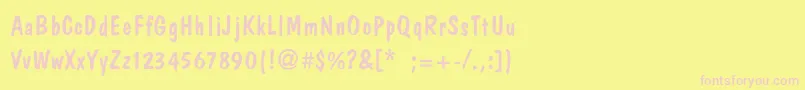 DomcasualThin-Schriftart – Rosa Schriften auf gelbem Hintergrund