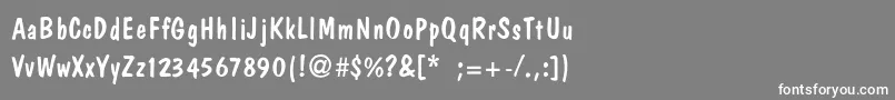 フォントDomcasualThin – 灰色の背景に白い文字