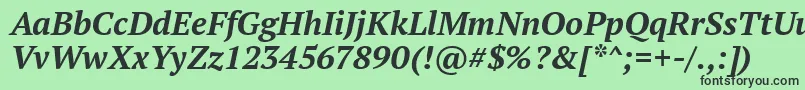 フォントPtSerifBoldItalic – 緑の背景に黒い文字