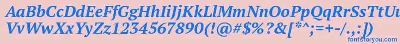 PtSerifBoldItalic Font – Blue Fonts on Pink Background