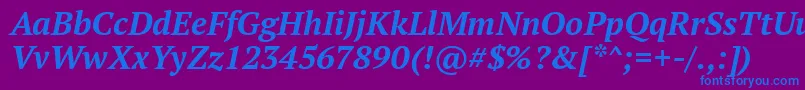 PtSerifBoldItalic Font – Blue Fonts on Purple Background