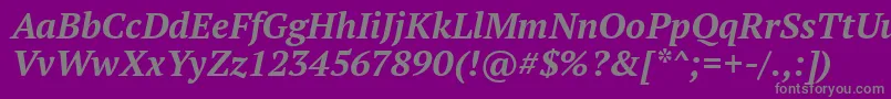 フォントPtSerifBoldItalic – 紫の背景に灰色の文字