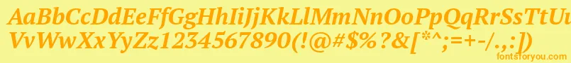 PtSerifBoldItalic Font – Orange Fonts on Yellow Background