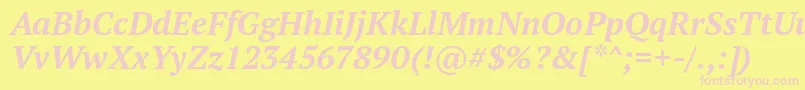 PtSerifBoldItalic Font – Pink Fonts on Yellow Background