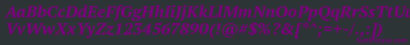 Шрифт PtSerifBoldItalic – фиолетовые шрифты на чёрном фоне