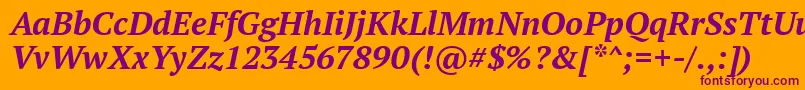 PtSerifBoldItalic Font – Purple Fonts on Orange Background