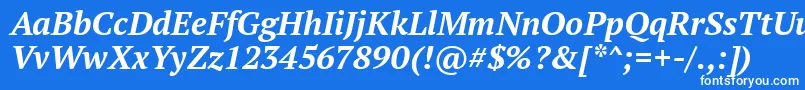 フォントPtSerifBoldItalic – 青い背景に白い文字