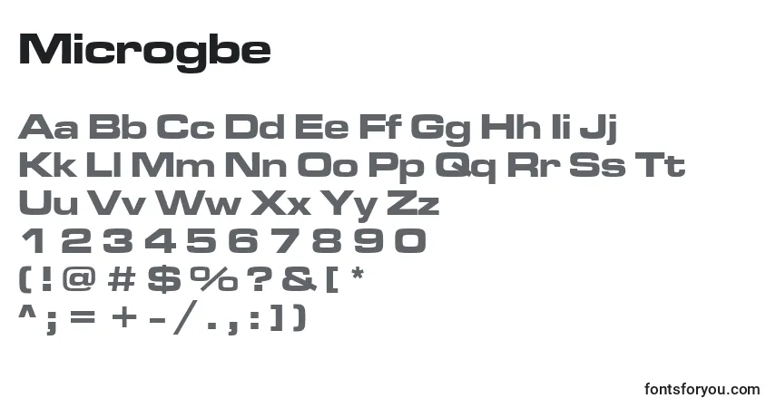 Fuente Microgbe - alfabeto, números, caracteres especiales