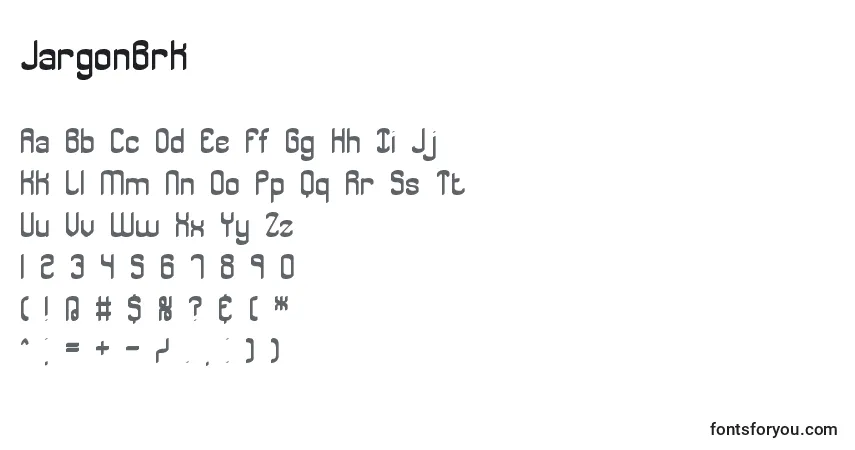 Schriftart JargonBrk – Alphabet, Zahlen, spezielle Symbole