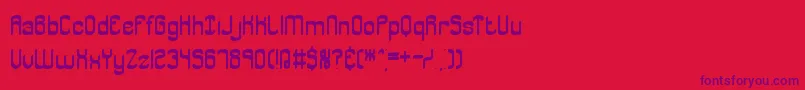 フォントJargonBrk – 赤い背景に紫のフォント