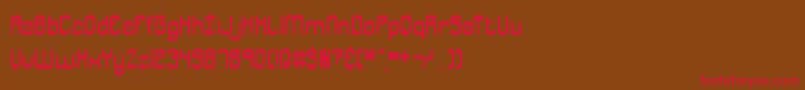 フォントJargonBrk – 赤い文字が茶色の背景にあります。