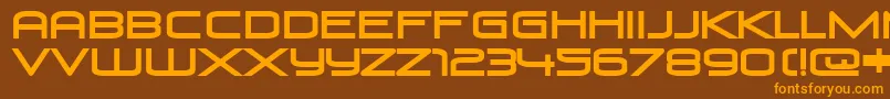 Fonte VenusRising – fontes laranjas em um fundo marrom