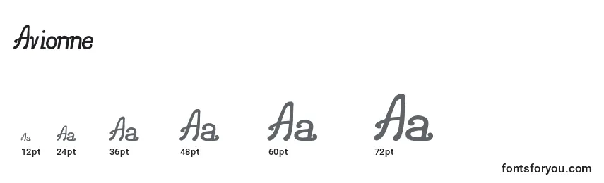 Avionne Font Sizes