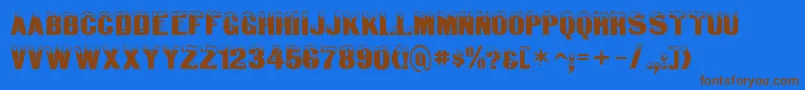 SanasoftDeepFreeze.Kz Font – Brown Fonts on Blue Background