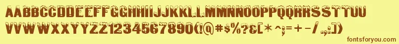SanasoftDeepFreeze.Kz Font – Brown Fonts on Yellow Background
