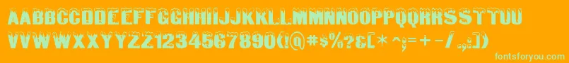 SanasoftDeepFreeze.Kz Font – Green Fonts on Orange Background