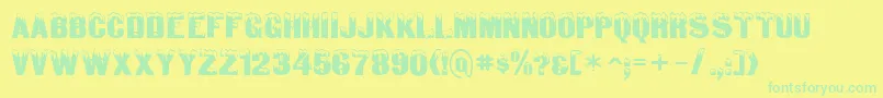 SanasoftDeepFreeze.Kz Font – Green Fonts on Yellow Background