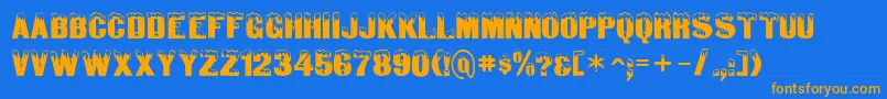 SanasoftDeepFreeze.Kz Font – Orange Fonts on Blue Background