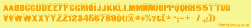 SanasoftDeepFreeze.Kz Font – Orange Fonts on Yellow Background