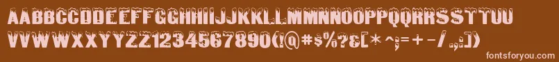 SanasoftDeepFreeze.Kz Font – Pink Fonts on Brown Background