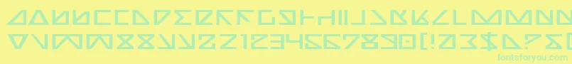 Шрифт NickTurboExpanded – зелёные шрифты на жёлтом фоне