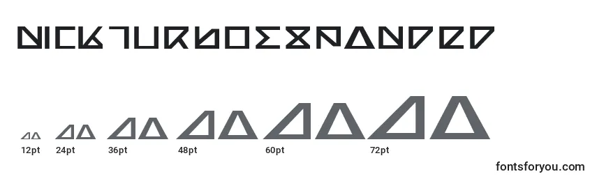 NickTurboExpanded Font Sizes