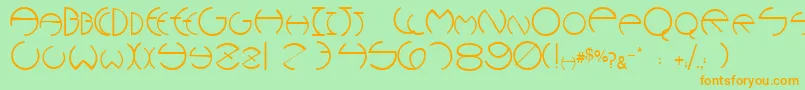 Wannabeescapsssk Font – Orange Fonts on Green Background