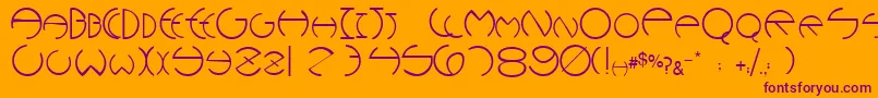 Wannabeescapsssk Font – Purple Fonts on Orange Background