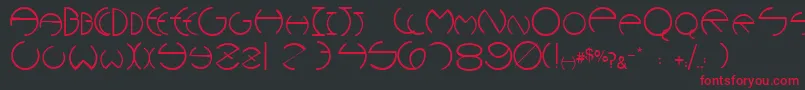 Wannabeescapsssk Font – Red Fonts on Black Background