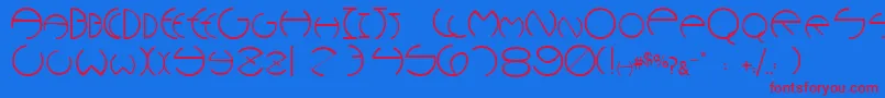 Wannabeescapsssk Font – Red Fonts on Blue Background