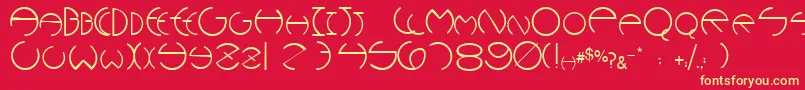 Wannabeescapsssk Font – Yellow Fonts on Red Background