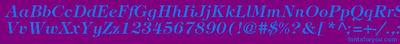 SophisticateSsiSemiBoldItalic Font – Blue Fonts on Purple Background