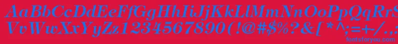 SophisticateSsiSemiBoldItalic Font – Blue Fonts on Red Background