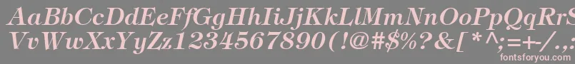 フォントSophisticateSsiSemiBoldItalic – 灰色の背景にピンクのフォント