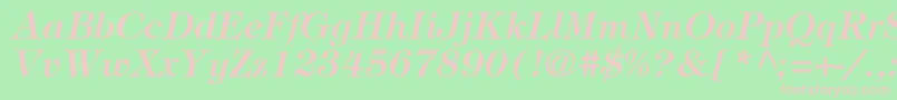 SophisticateSsiSemiBoldItalic Font – Pink Fonts on Green Background