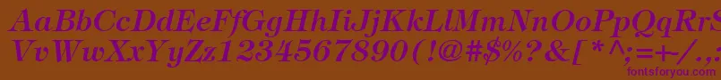 SophisticateSsiSemiBoldItalic Font – Purple Fonts on Brown Background