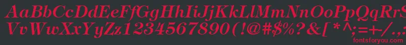 SophisticateSsiSemiBoldItalic Font – Red Fonts on Black Background