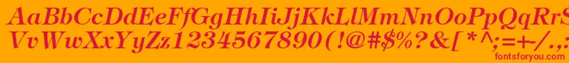 SophisticateSsiSemiBoldItalic Font – Red Fonts on Orange Background