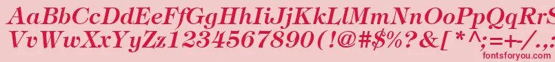 SophisticateSsiSemiBoldItalic Font – Red Fonts on Pink Background