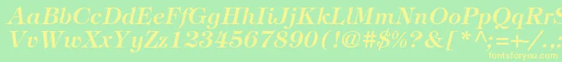 SophisticateSsiSemiBoldItalic Font – Yellow Fonts on Green Background