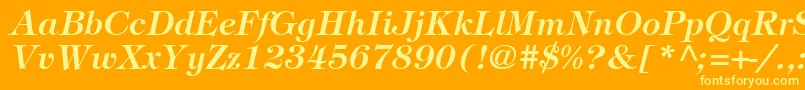 SophisticateSsiSemiBoldItalic Font – Yellow Fonts on Orange Background