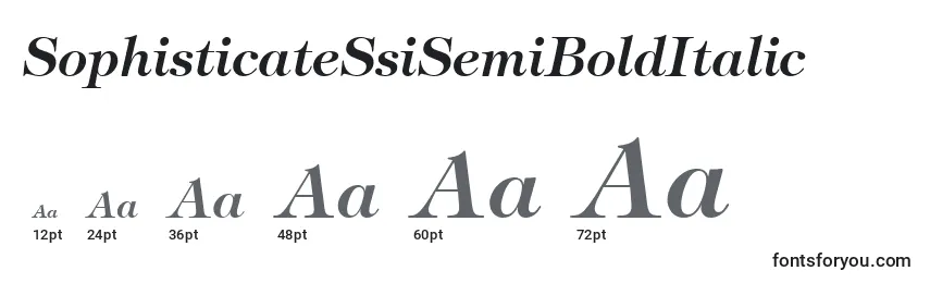 Размеры шрифта SophisticateSsiSemiBoldItalic