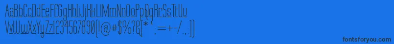 フォントLabtopUnderline – 黒い文字の青い背景