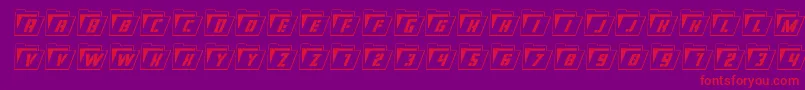 Eyesonlyoutcondital Font – Red Fonts on Purple Background