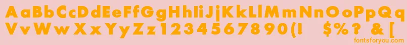 Belmar-Schriftart – Orangefarbene Schriften auf rosa Hintergrund