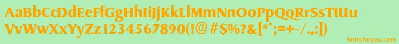 Police SydneyserialBold – polices orange sur fond vert