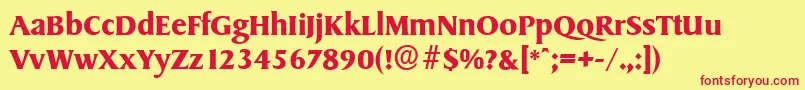 SydneyserialBold Font – Red Fonts on Yellow Background