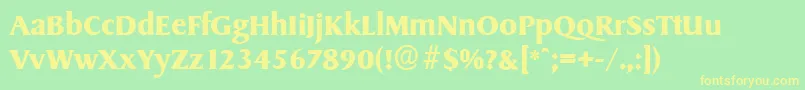 SydneyserialBold Font – Yellow Fonts on Green Background